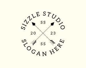 Hipster Fashion Arrow Studio logo design