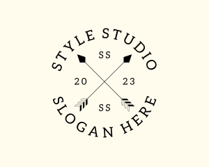 Hipster Fashion Arrow Studio logo design