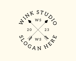 Hipster Fashion Arrow Studio logo design