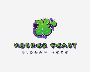 Doodle Graffiti Letter K logo design