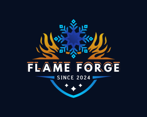 Snowflake Flame Thermal logo design