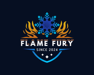 Snowflake Flame Thermal logo design