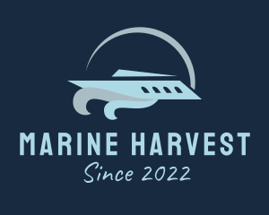 Marine Sail Boat Transport  logo design