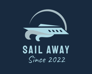 Marine Sail Boat Transport  logo design