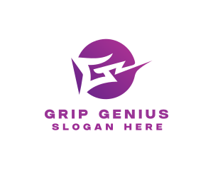 Purple Letter G Flash Circle logo design