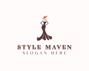 Woman Fashionista Gown logo design