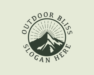 Hiking Mountain Peak logo design