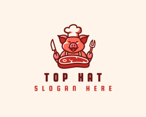 Pig Chef Steak logo design