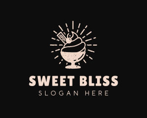 Retro Ice Cream Sundae logo design