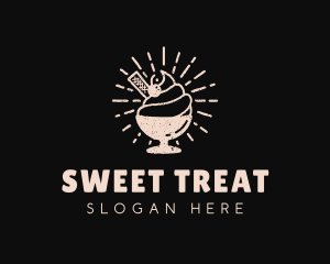 Retro Ice Cream Sundae logo