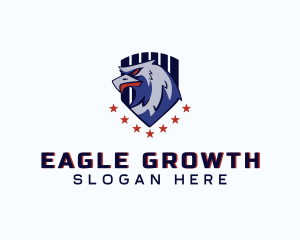 Stars Eagle Shield logo design