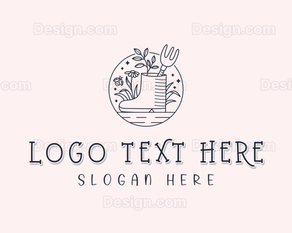 Floral Boot Gardener Logo