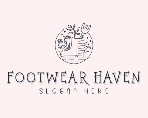 Floral Boot Gardener logo design