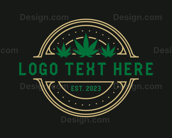 Marijuana Hemp Badge Logo