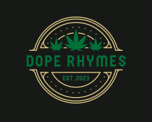 Marijuana Hemp Badge logo design