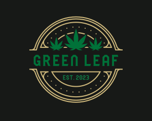 Marijuana Hemp Badge logo design