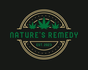 Marijuana Hemp Badge logo design