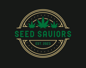 Marijuana Hemp Badge logo