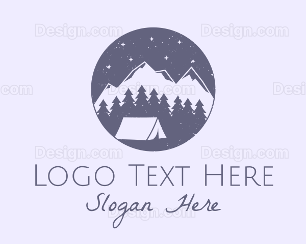 Rustic Mountain Camping Logo