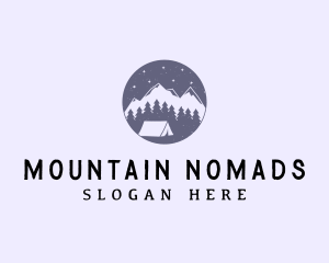 Rustic Mountain Camping logo design