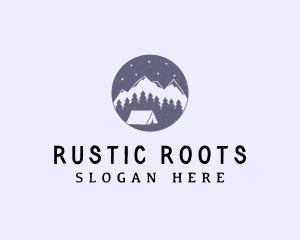 Rustic Mountain Camping logo design