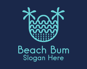 Blue Sunrise Beach   logo design