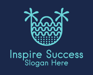 Blue Sunrise Beach   logo design