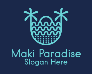 Blue Sunrise Beach   logo design