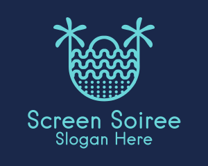 Blue Sunrise Beach   logo design