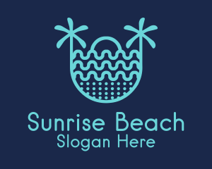 Blue Sunrise Beach   logo design