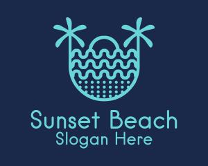 Blue Sunrise Beach   logo design