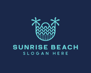 Blue Sunrise Beach   logo design