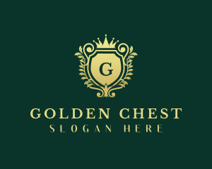 Golden Crown Shield logo design