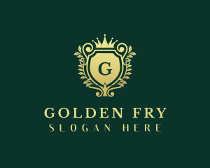 Golden Crown Shield logo design