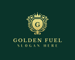 Golden Crown Shield logo design