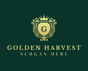 Golden Crown Shield logo design