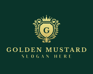 Golden Crown Shield logo design