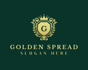 Golden Crown Shield logo design