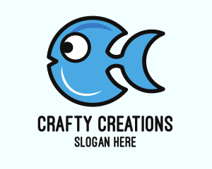 Crescent Blue Fish logo design