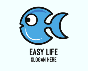 Crescent Blue Fish logo design