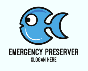 Crescent Blue Fish logo design