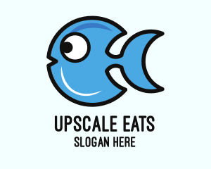 Crescent Blue Fish logo design