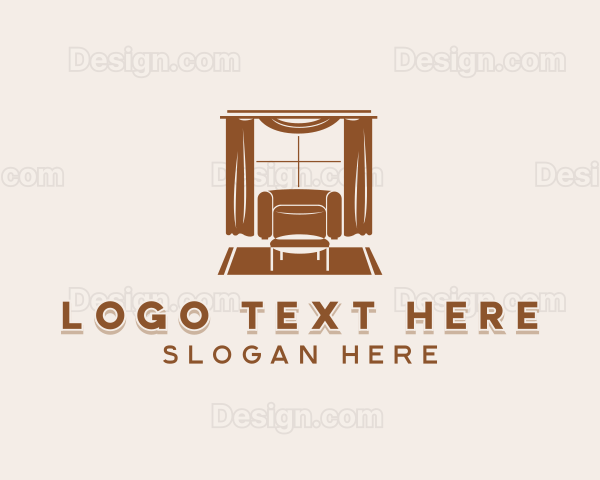 Curtain Armchair Furnishing Logo