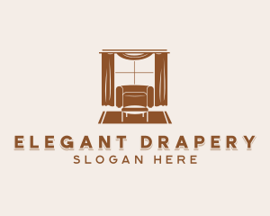 Curtain Armchair Furnishing logo design