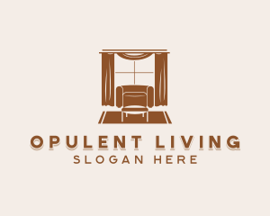 Curtain Armchair Furnishing logo design