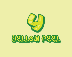 Graffiti Green & Yellow Letter Y logo design