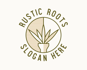 Rustic Plant Badge logo design