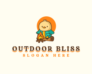 Cute Camping Duckling logo design