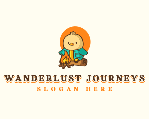 Cute Camping Duckling logo design