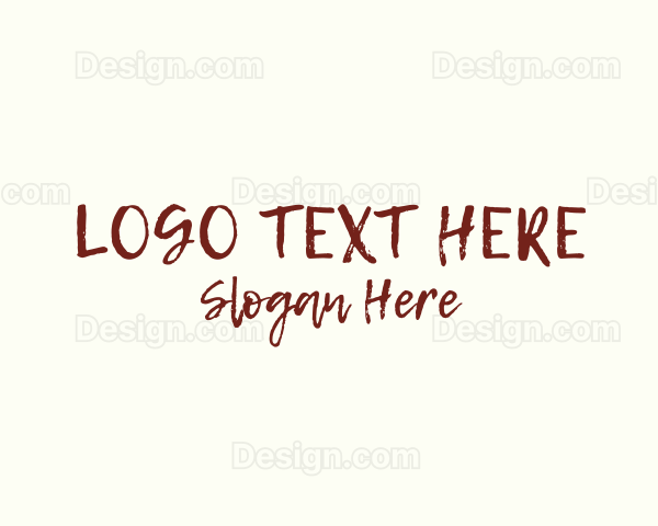 Red Paint Texture Wordmark Logo